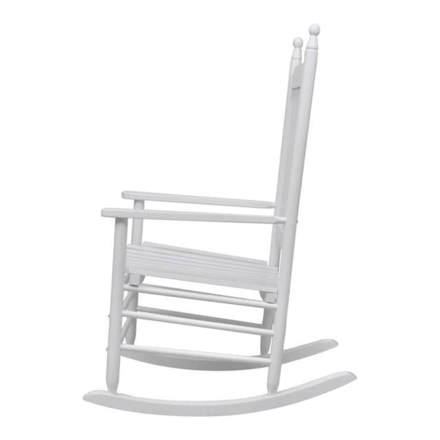 Berkfield Home Rocking Chair with Curved Seat White Wood - image 1