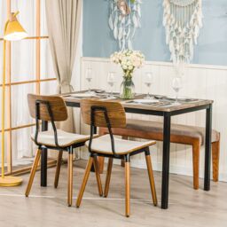 Nordlys Set of 2 Modern Wooden Dining Room Chairs in Beige - thumbnail 4