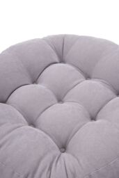 Living and Home 50cm Round Corduroy Cushion Floor Pillow Meditation Cushion in Grey - thumbnail 2