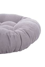 Living and Home 50cm Round Corduroy Cushion Floor Pillow Meditation Cushion in Grey - thumbnail 4