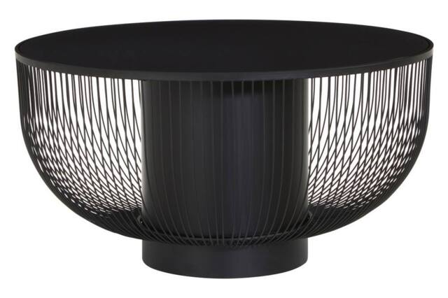Orsina Sleek Design Coffee Table With Black Glass Top, Elegant Airy Glass Coffee Table, Versatile Hallway Table - image 1