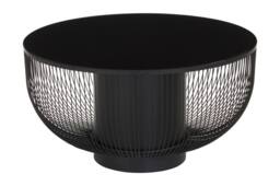 Orsina Sleek Design Coffee Table With Black Glass Top, Elegant Airy Glass Coffee Table, Versatile Hallway Table - thumbnail 5