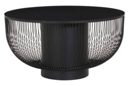 Orsina Sleek Design Coffee Table With Black Glass Top, Elegant Airy Glass Coffee Table, Versatile Hallway Table - thumbnail 6