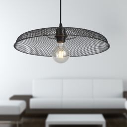 First Choice Lighting Set of 2 Cassidy - Large Black Mesh Easy Fit Metal Pendant Shades - thumbnail 4