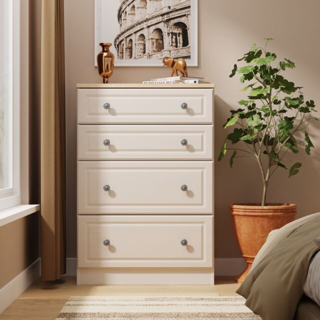 Ready Assembled 2 U Surrey 4 Drawer Deep Chest (Ready Assembled) in Taupe - Size: Medium - image 1