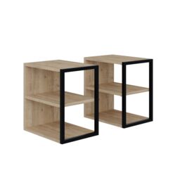 Decortie Set of 2 Modern' Modern Side Table Occasional Table in Natural - Size: 1 Pack - thumbnail 2