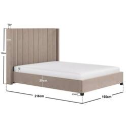 Flair Tiggy Ottoman Bed with Winged Headboard Beige Velvet - Size: Double - thumbnail 6