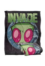 Nickelodeon Invader Zim Invade Silky Touch Super Soft Throw Blanket 152 X 127 cm in White - thumbnail 2