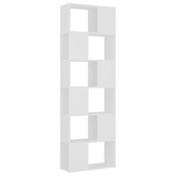 Berkfield Home Book Cabinet Room Divider White 60x24x186 cm - Size: 60 x 24 x 186 cm - thumbnail 2
