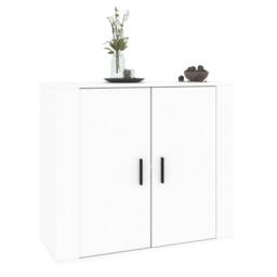 Berkfield Home Sideboard White 80x33x70 cm Engineered Wood - Size: 80 x 33 x 70 cm - thumbnail 7