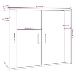 Berkfield Home Sideboard White 80x33x70 cm Engineered Wood - Size: 80 x 33 x 70 cm - thumbnail 9