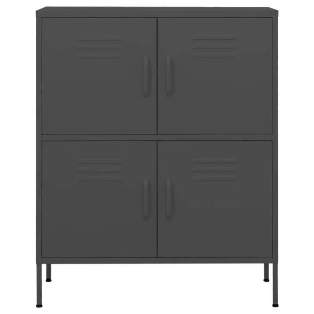 Berkfield Home Storage Cabinet Anthracite 80x35x101.5 cm Steel in Dark Grey - image 1