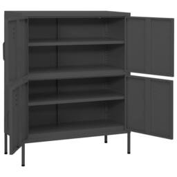 Berkfield Home Storage Cabinet Anthracite 80x35x101.5 cm Steel in Dark Grey - thumbnail 6