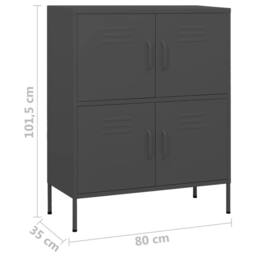 Berkfield Home Storage Cabinet Anthracite 80x35x101.5 cm Steel in Dark Grey - thumbnail 9