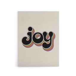 "Artery8 Joy Colourful Retro Rainbow Font Typography Canvas Wall Art Print in Beige - Size: W18"" x H24""" - thumbnail 1