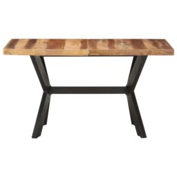 Berkfield Home Dining Table 140x70x75 cm Solid Wood with Honey Finish in Brown - Size: 140 x 70 x 75 cm - thumbnail 2