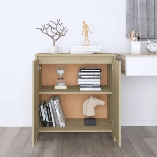 Berkfield Home Sideboard Sonoma Oak 70x41x75 cm Engineered Wood in Beige - Size: 70 x 41 x 75 cm - image 1