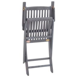 Berkfield Home Folding Outdoor Chairs 6 pcs Solid Acacia Wood in Grey - thumbnail 6