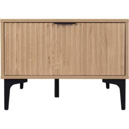 Seconique Miami 2 Drawer Coffee Table - Oak Effect / Black in Light Oak - thumbnail 8
