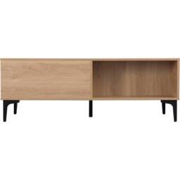 Seconique Miami 2 Drawer Coffee Table - Oak Effect / Black in Light Oak - thumbnail 7