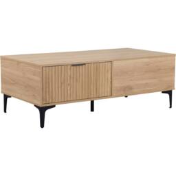 Seconique Miami 2 Drawer Coffee Table - Oak Effect / Black in Light Oak - thumbnail 2