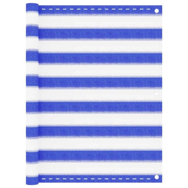 Berkfield Home Balcony Screen Blue & White 90x400 cm HDPE - image 1