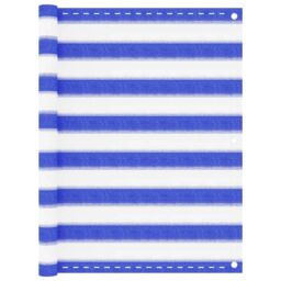 Berkfield Home Balcony Screen Blue & White 90x400 cm HDPE - thumbnail 1