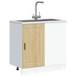 Berkfield Home Kitchen Base Cabinet Porto Sonoma Oak Engineered Wood in Brown - thumbnail 4