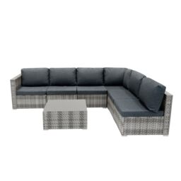 Monstershop Rattan Modular 7 Piece Furniture Set - Grey - thumbnail 3