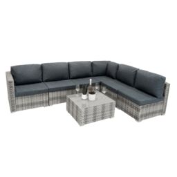Monstershop Rattan Modular 7 Piece Furniture Set - Grey - thumbnail 4