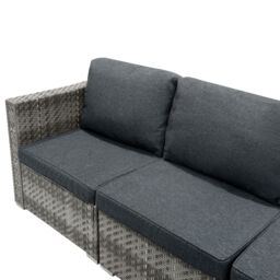 Monstershop Rattan Modular 7 Piece Furniture Set - Grey - thumbnail 7