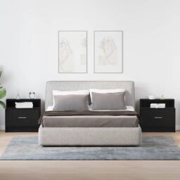 Berkfield Home Bedside Cabinets with Drawer 2 pcs Black Oak 51x31x47 cm - Size: 51 x 31 x 47 cm - thumbnail 3