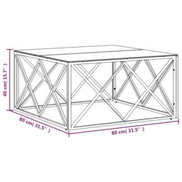 Berkfield Home Coffee Table 80x80x40 cm Stainless Steel & Glass in Gold - Size: 80 x 80 x 40 cm - thumbnail 6