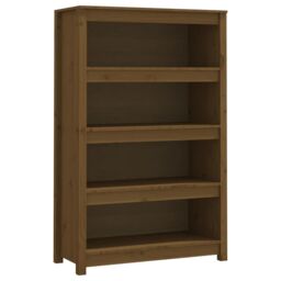 Berkfield Home Book Cabinet Honey Brown 80x35x126 cm Solid Wood Pine - Size: 80 x 35 x 126 cm - thumbnail 2