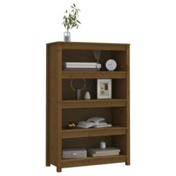 Berkfield Home Book Cabinet Honey Brown 80x35x126 cm Solid Wood Pine - Size: 80 x 35 x 126 cm - thumbnail 4