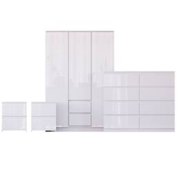 HD Designs Vida Designs Glinton 4 Piece Bedroom Set (2 Drawer Bedside Chest x2 in White - thumbnail 2