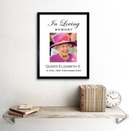 "Artery8 In Loving Memory Her Majesty Queen Elizabeth II 12x16"" Framed Art in Pink - Size: W12"" x H16""" - thumbnail 2