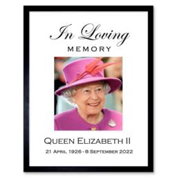 "Artery8 In Loving Memory Her Majesty Queen Elizabeth II 12x16"" Framed Art in Pink - Size: W12"" x H16""" - thumbnail 1