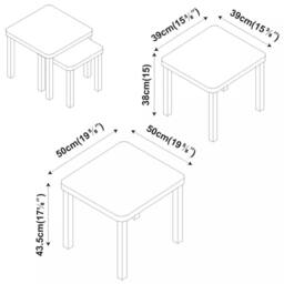 Havendro Black Nesting Tables Set of 2 Square Wooden - thumbnail 2