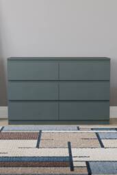 HD Designs Denver 6 Drawer Chest of Drawers Storage in Green - thumbnail 3
