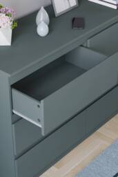 HD Designs Denver 6 Drawer Chest of Drawers Storage in Green - thumbnail 6
