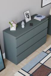 HD Designs Denver 6 Drawer Chest of Drawers Storage in Green - thumbnail 4