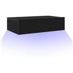 Berkfield Home TV Cabinet with LED Lights Black Oak 60x35x15.5 cm - thumbnail 3
