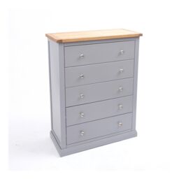 Cabinet Bits Rocca 5 Drawer Chest of Drawers Chrome Knob in Grey - thumbnail 3
