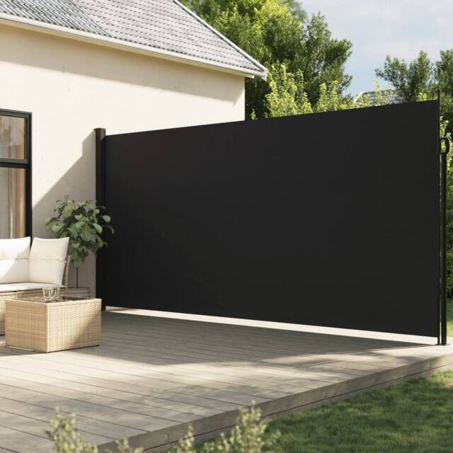 Berkfield Home Retractable Side Awning Black 220x600 cm - image 1