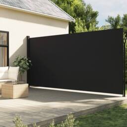 Berkfield Home Retractable Side Awning Black 220x600 cm - thumbnail 1