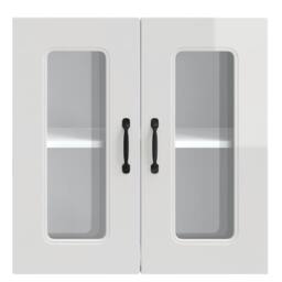 Berkfield Home Kitchen Wall Cabinet with Glass Door Kalmar High Gloss White Wood - thumbnail 7