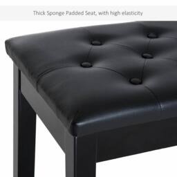 STILVORA Piano Stool with Storage Black - thumbnail 5