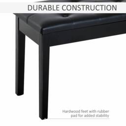 STILVORA Piano Stool with Storage Black - thumbnail 6