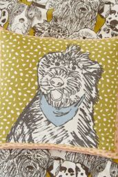 Scion 'Doggy Day Care' Cotton Cushion in Mustard - Size: 45 cm x 45 cm - thumbnail 2